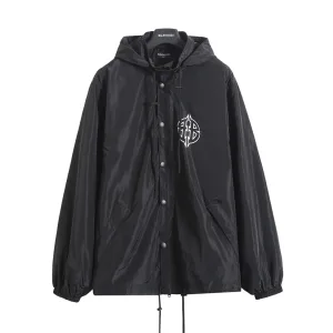 High Quality Balenciaga Jacket Red Nylon Zippered Pocket