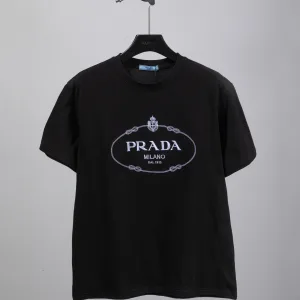 Luxury Aaa Prada Cotton Short-Sleeved T-Shirt