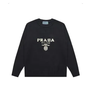 Super Clone Prada Sweater Black Simple And Versatile Elegant Style Winter