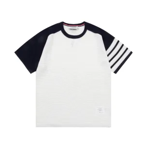 High Quality Thom Browne Knit Fabric Short-Sleeved Shirts For Spring