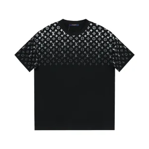Super Clone Louis Vuitton Short Sleeves Black Cotton