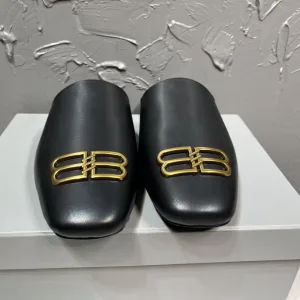 Luxury Designer Balenciaga Slippers Ash Genuine Leather Cowhide