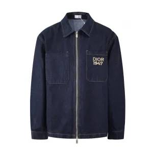 Super Clone Dior Coat Red Cotton Genuine Leather Twill Denim
