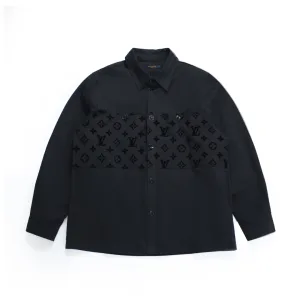 Reps Louis Vuitton Shirt Red Cotton Poplin Summer Patch