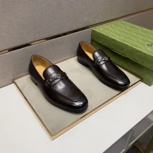 Luxury AAA Gucci Leather Shoes Color Cowhide Patch