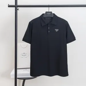 1:1 Designer Prada Cotton Short-Sleeved Polo Shirt