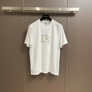 AAA Burberry Short-Sleeved T-Shirt Ash Cotton Combed Relaxed Fit