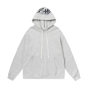 Luxury Super Clone Stussy Hoodies Red Fleece Streetwear Autumn Winter
