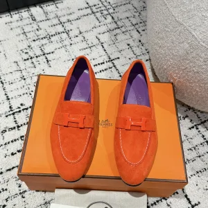 Reps AAA Hermes Leather Shoes Red Genuine Sheepskin High-Quality Materials