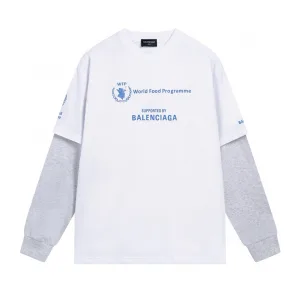 Reps Super Clone Balenciaga Long-Sleeved Ash Cotton Summer Embroidery
