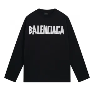 Super Clone Balenciaga Long-Sleeved Ash Cotton Embroidery