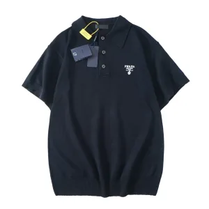 Aaa High Quality Prada Velvet Short-Sleeved Polo Shirt