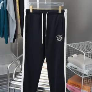 Luxury High Quality Loewe Long Pants Red Cotton Lace Denim