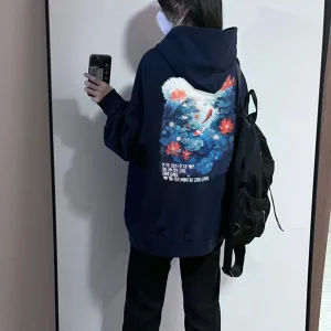 Reps High Quality Nike Hoodies Blue Cotton Fleece Winter