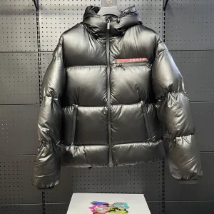 Luxury Aaa Prada Leather Down Jacket For Fall