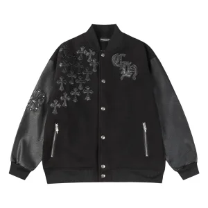 High Quality Luxury Chrome Hearts Leather Baseball Uniform