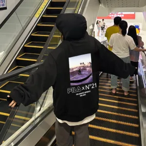 Reps Luxury Fila Hoodies Black Cotton Fleece Winter
