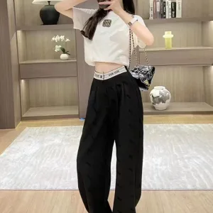 High Quality Luxury Miu Miu Iron Trousers