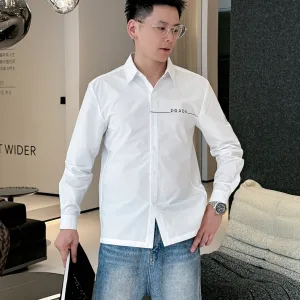 High Quality Reps Prada Long-Sleeved Shirt Red Cotton Autumn