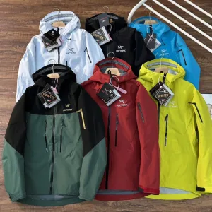 Reps Designer Archaeopteryx Jacket Red Gore-Tex Rayon Spring Embroidery Zippered Pocket