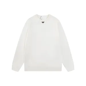 AAA Prada Short-Sleeved Shirts Ash Cotton Ribbed Fabric Neckline Stitching Embroidery