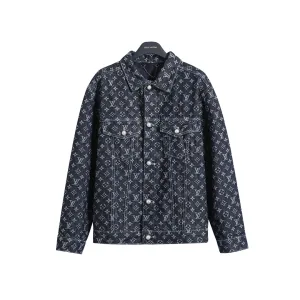 Designer Luxury Louis Vuitton Jacket Red Jacquard Denim