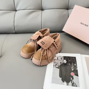 Luxury Miu Dr. Martens Boots Genuine Leather Suede Cowhide High-Quality Autumn Winter