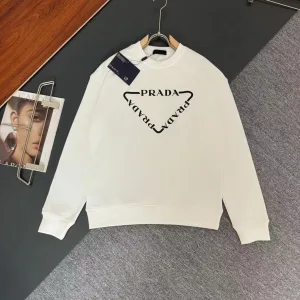 High Quality Designer Prada Long-Sleeved Sweatshirt Cotton Pure Winter