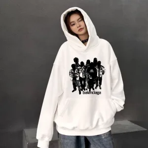 Luxury AAA Balenciaga Hoodie Red Cotton Xinjiang Spring Autumn