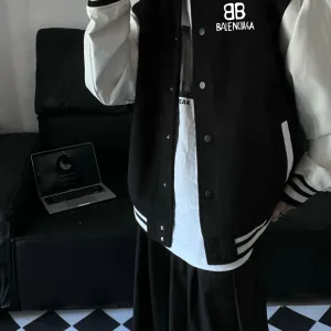 Designer Balenciaga Jacket Blue Silk Silky Smooth Double-Layer Fabric Easy To Match Spring Autumn
