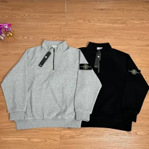 Luxury Designer Stone Island Hoodie Ash Cotton Pure Exquisite Workmanship Street Style
