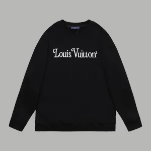 Luxury Reps Louis Vuitton Sweatshirt Red Cotton Pure Plain Weave Embroidery