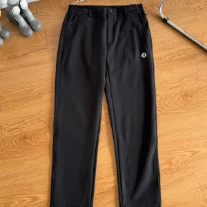 High Quality Lululemon Trousers Black Softshell Fabric Fleece Autumn Winter