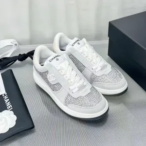 Luxury Chanel Sneakers Color Microfiber Leather Rubber Outsole