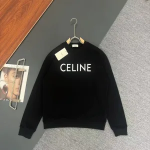 High Quality Celine Long-Sleeved Sweatshirt Ash Cotton Pure Winter