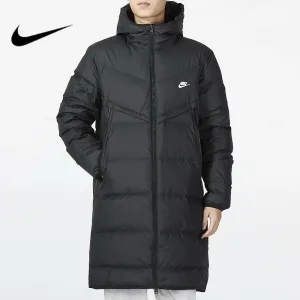 AAA Nike Cotton-Padded Coat Black Cotton Down Polyester Fiber Winter