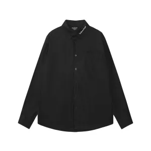 Super Clone Balenciaga Long-Sleeved Shirt Red Cotton Adhesive Plain Weave Embroidery