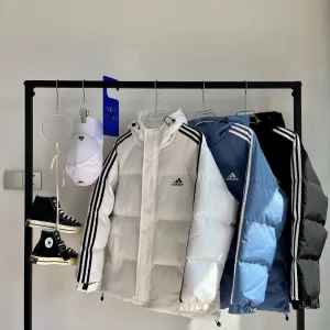 Designer Super Clone Adidas Coat Blue Cotton Down Winter