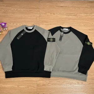 Super Clone Stone Island Sweatshirt Ash Cotton Pure Fleece Exquisite Workmanship Street Style Old Patch