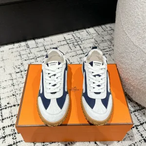 AAA Hermes Sneakers Red Goatskin Suede Cowhide