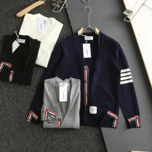 Designer AAA Thom Browne Cardigan Red Wool Modal Imitation