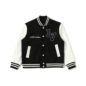 AAA Louis Vuitton Baseball Uniform Red Wool Sheepskin Embossed Leather