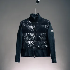 Reps High Quality Monk Down Jacket Black Wool Goose Duck Nylon Patch