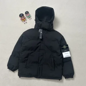 High Quality Stone Island Coat Red Cotton Thick High-Density Fabric Exquisite Workmanship Street Style Winter