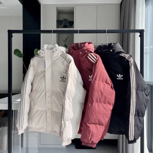 High Quality Adidas Cotton-Padded Coat Black Cotton Down Microfiber Fleece Exquisite Workmanship Winter