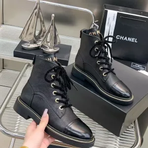 Designer Luxury Chanel Dr. Martens Boots Rubber Lace