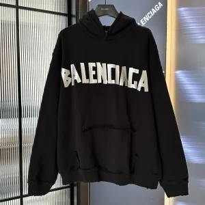 AAA Balenciaga Hoodie Ash Cotton Pure Adhesive Mesh Autumn Winter