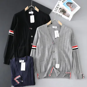 Luxury Reps Thom Browne Cardigan Blue Wool Modal Imitation