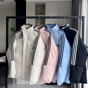 Luxury Super Clone Adidas Cotton-Padded Coat Blue Cotton Down Microfiber Exquisite Workmanship Suitable For All Body Types Winter