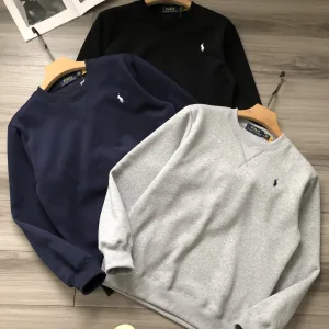 Super Clone Ralph Lauren Sweatshirt Black Fleece Winter Embroidery